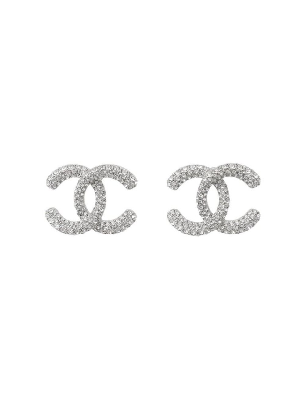Chanel Earrings CC Logo Rhinestone